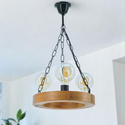 Luster na lancu IOS 3xE27/60W/230V pr. 30 cm bukva - FSC certificirano
