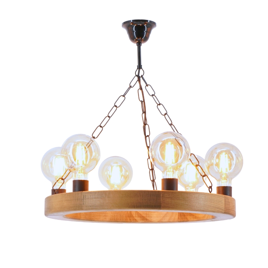 Luster na lancu IOS 6xE27/60W/230V pr. 50 cm bukva - FSC certificirano