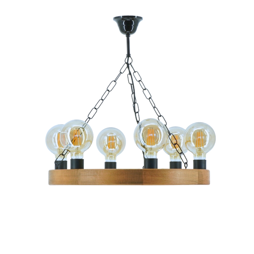 Luster na lancu IOS 6xE27/60W/230V pr. 50 cm bukva - FSC certificirano