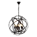 Luster na lancu IRONBALL 6xE27/40W/230V crni