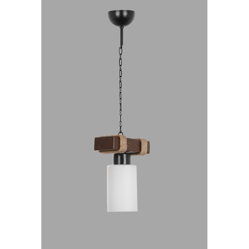 Luster na lancu JASMIN 1xE27/40W/230V smeđa/bijela