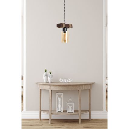 Luster na lancu JASMIN 1xE27/40W/230V smeđi/bež