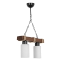 Luster na lancu JASMIN 2xE27/40W/230V smeđi/bijeli