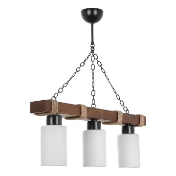 Luster na lancu JASMIN 3xE27/40W/230V smeđa/bijela