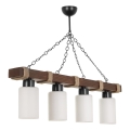 Luster na lancu JASMIN 4xE27/40W/230V smeđa/bijela