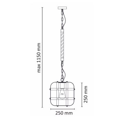 Luster na lancu KLATKA 1xE27/10W/230V