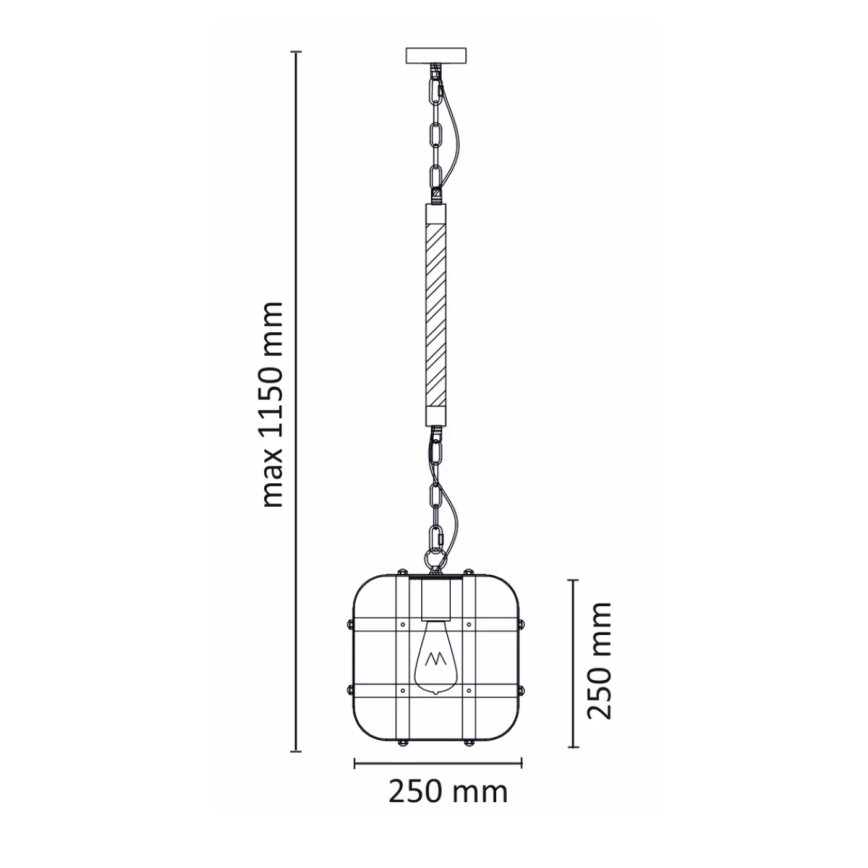 Luster na lancu KLATKA 1xE27/10W/230V