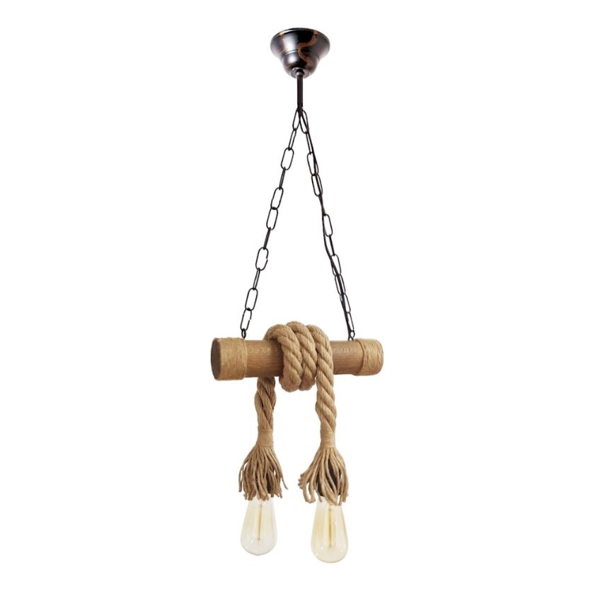 Luster na lancu KOS 2xE27/60W/230V bukva - FSC certificirano