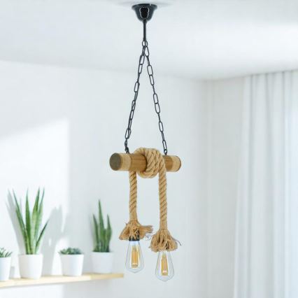 Luster na lancu KOS 2xE27/60W/230V bukva - FSC certificirano