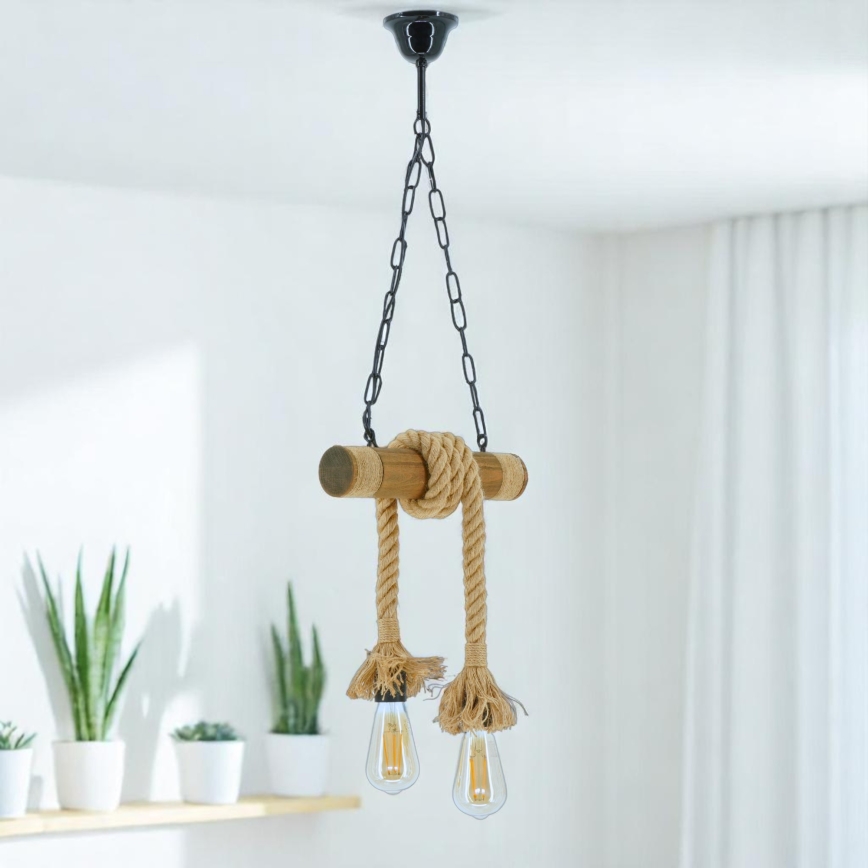 Luster na lancu KOS 2xE27/60W/230V bukva - FSC certificirano