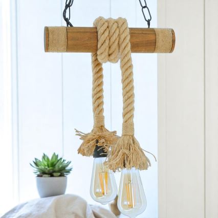Luster na lancu KOS 2xE27/60W/230V bukva - FSC certificirano