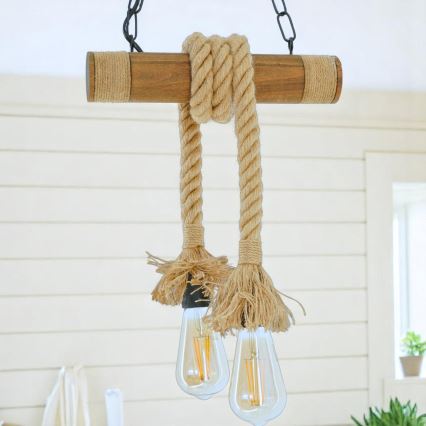 Luster na lancu KOS 2xE27/60W/230V bukva - FSC certificirano