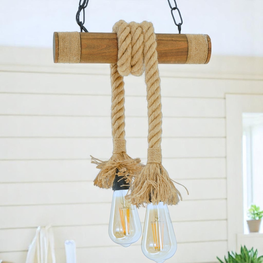 Luster na lancu KOS 2xE27/60W/230V bukva - FSC certificirano