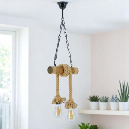 Luster na lancu KOS 2xE27/60W/230V bukva - FSC certificirano