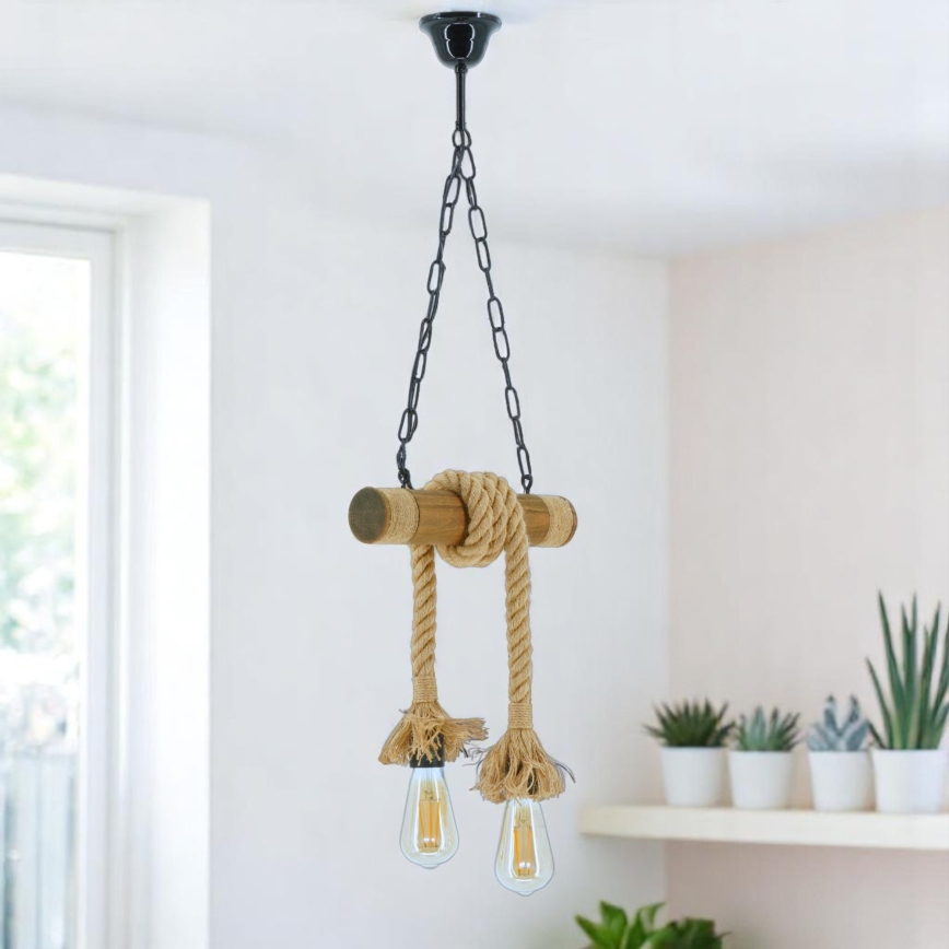 Luster na lancu KOS 2xE27/60W/230V bukva - FSC certificirano