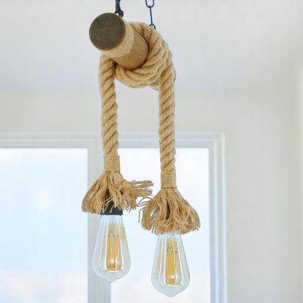 Luster na lancu KOS 2xE27/60W/230V bukva