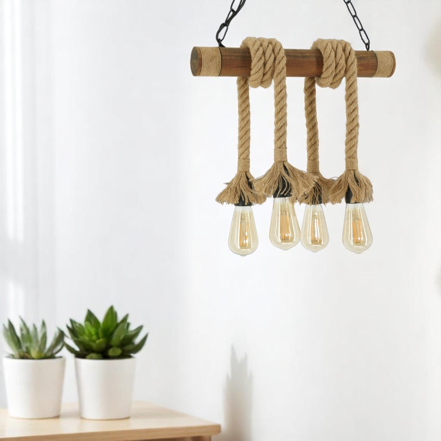Luster na lancu KOS 4xE27/60W/230V bukva - FSC certificirano