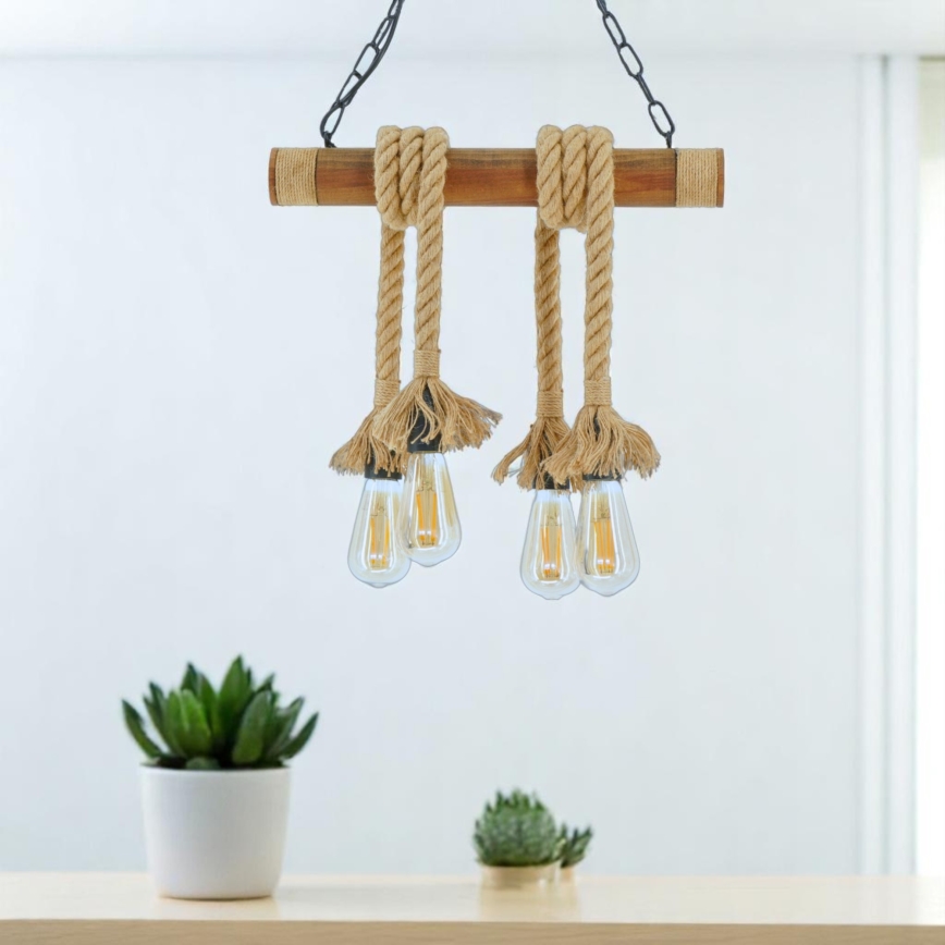 Luster na lancu KOS 4xE27/60W/230V bukva - FSC certificirano