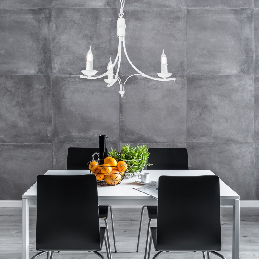 Luster na lancu LUCY 3xE14/60W/230V bijela
