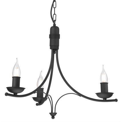 Luster na lancu LUCY 3xE14/60W/230V crna