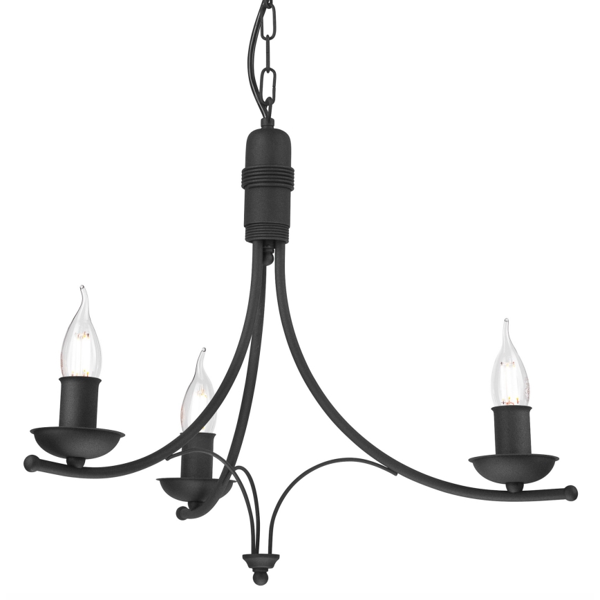 Luster na lancu LUCY 3xE14/60W/230V crna