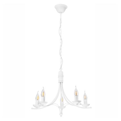 Luster na lancu LUCY 5xE14/60W/230V bijela