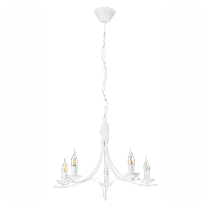 Luster na lancu LUCY 5xE14/60W/230V bijela