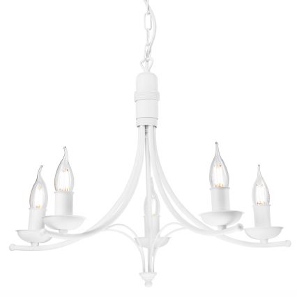 Luster na lancu LUCY 5xE14/60W/230V bijela