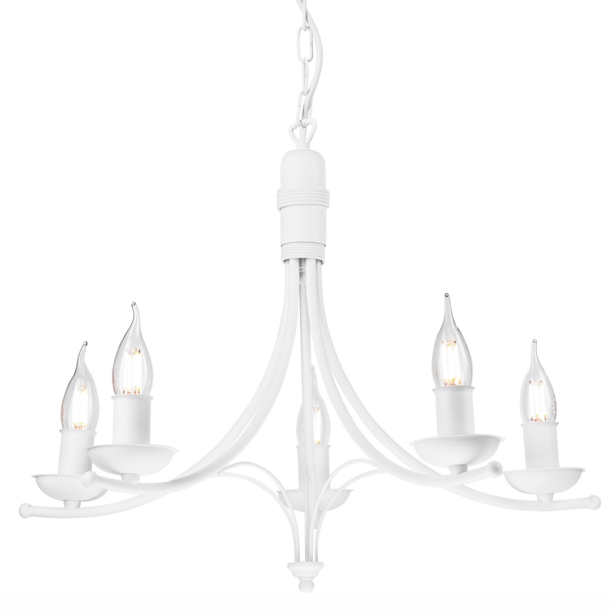 Luster na lancu LUCY 5xE14/60W/230V bijela