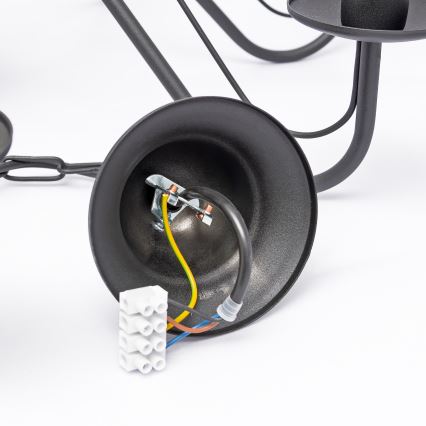 Luster na lancu MALBO 8xE14/10W/230V crni