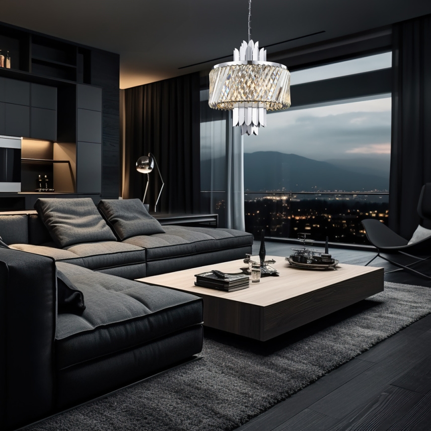 Luster na lancu MARGOT 6xE14/40W/230V mat krom