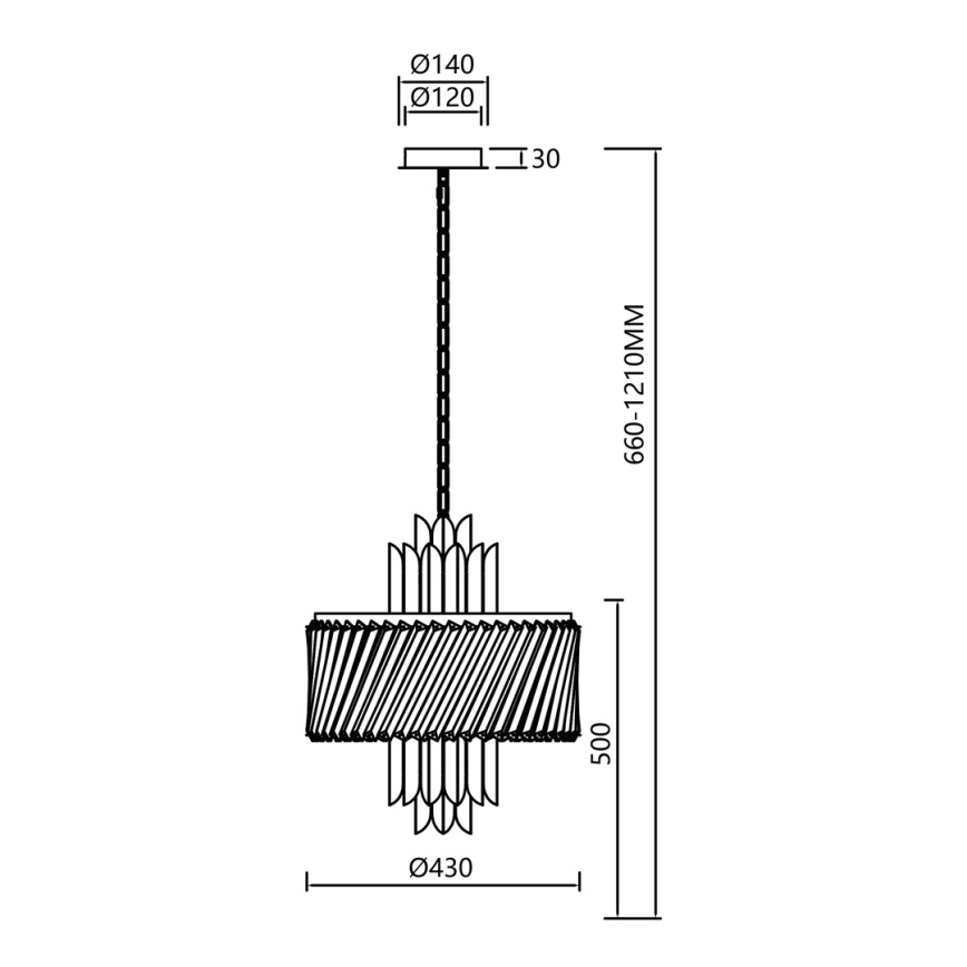 Luster na lancu MARGOT 6xE14/40W/230V mat krom