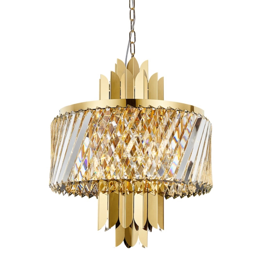Luster na lancu MARGOT 6xE14/40W/230V pr. 43 cm zlatna