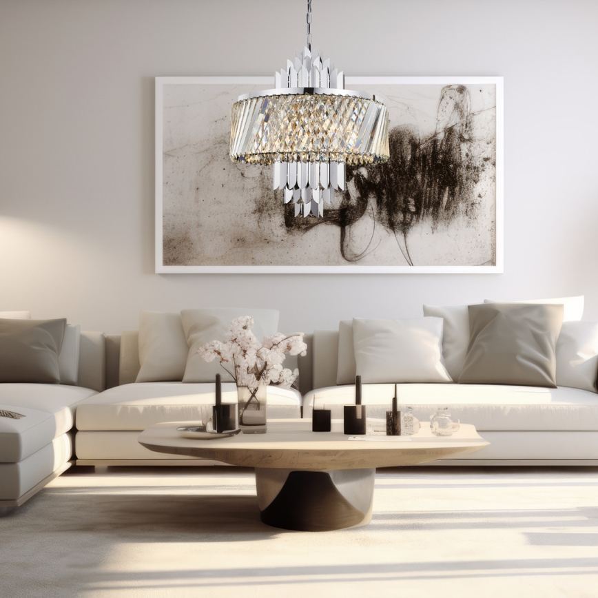 Luster na lancu MARGOT 9xE14/40W/230V mat krom