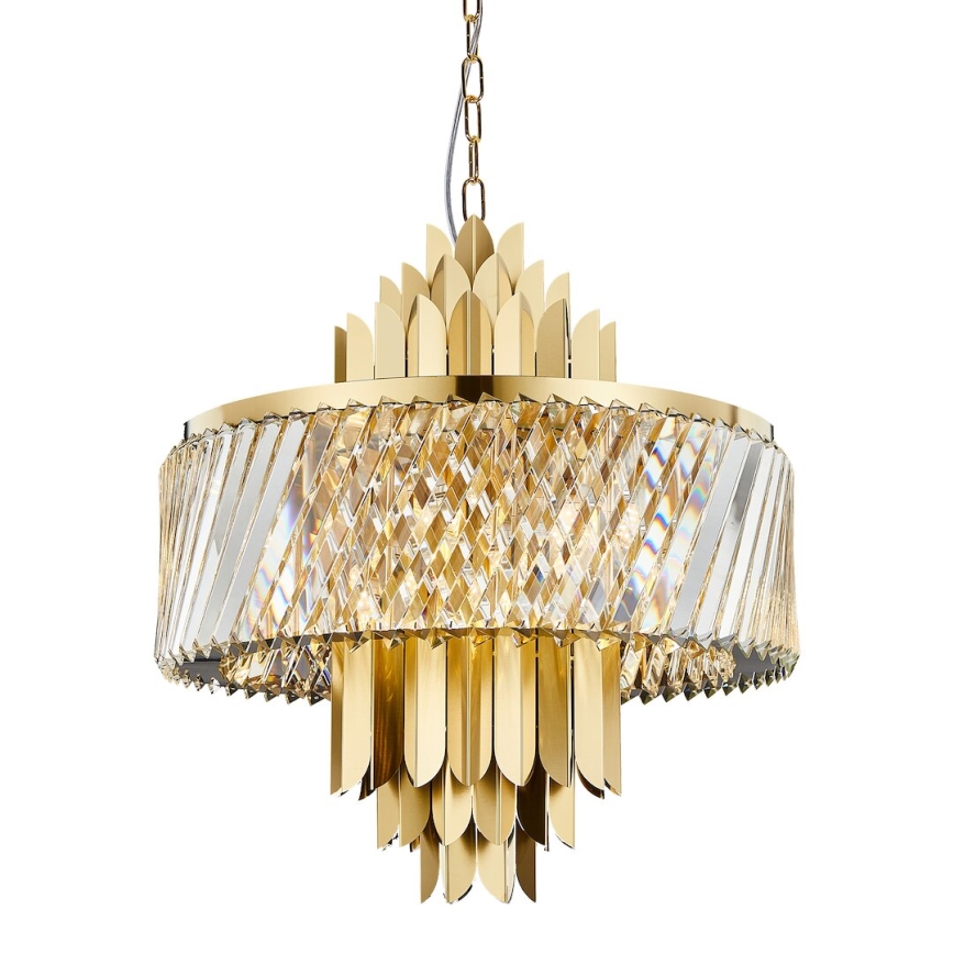 Luster na lancu MARGOT 9xE14/40W/230V pr. 55 cm zlatna