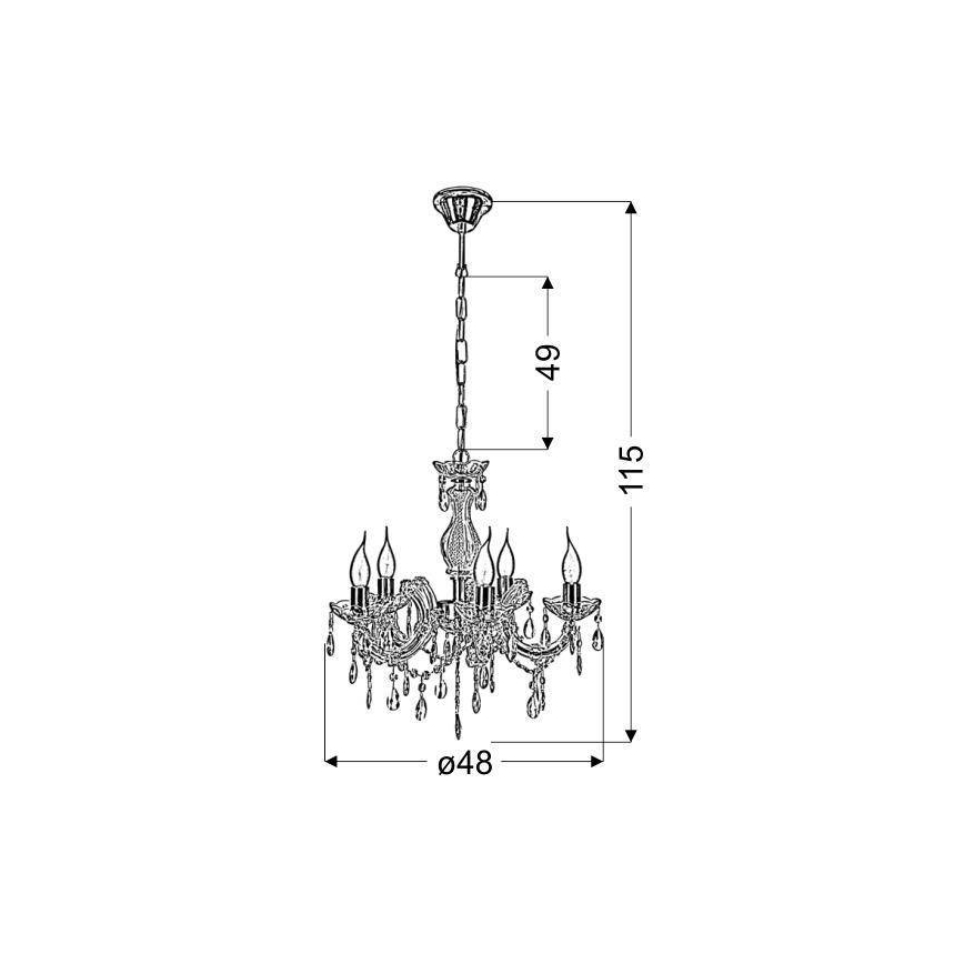 Luster na lancu MARIA TERESA 5xE14/40W/230V