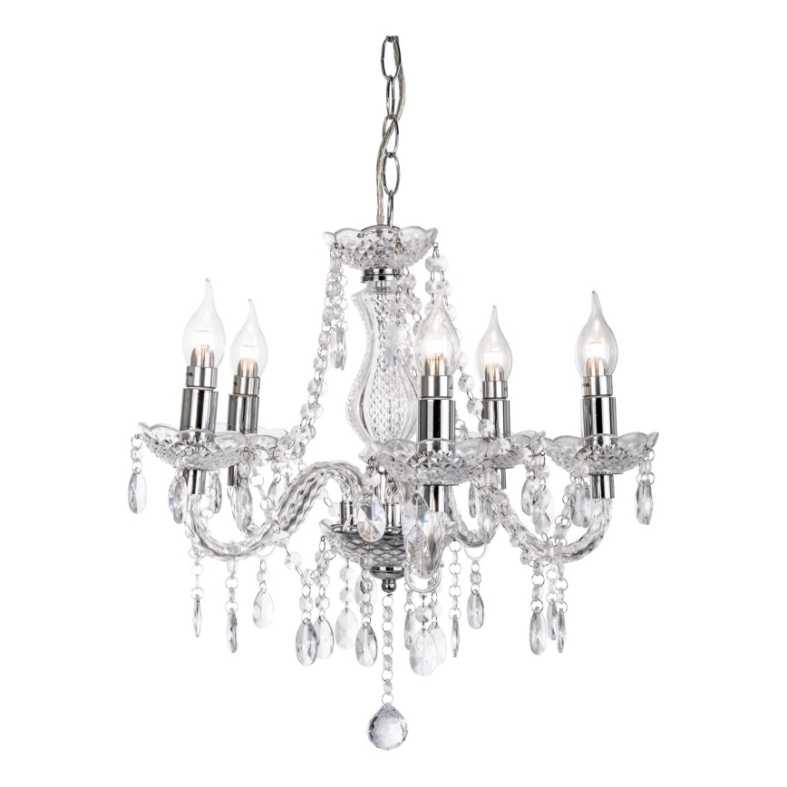 Luster na lancu MARIE 5xE14/40W/230V sjajni krom