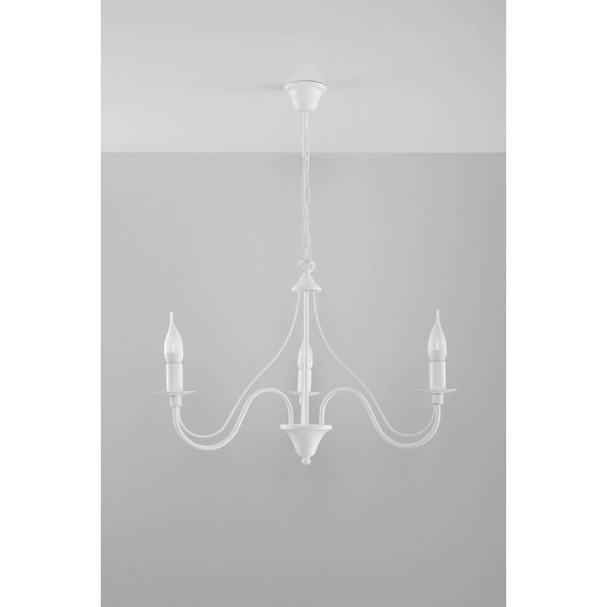 Luster na lancu MINERWA 3 3xE14/40W/230V bijela