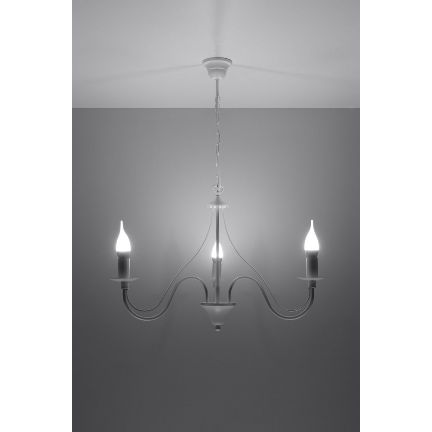 Luster na lancu MINERWA 3 3xE14/40W/230V bijela