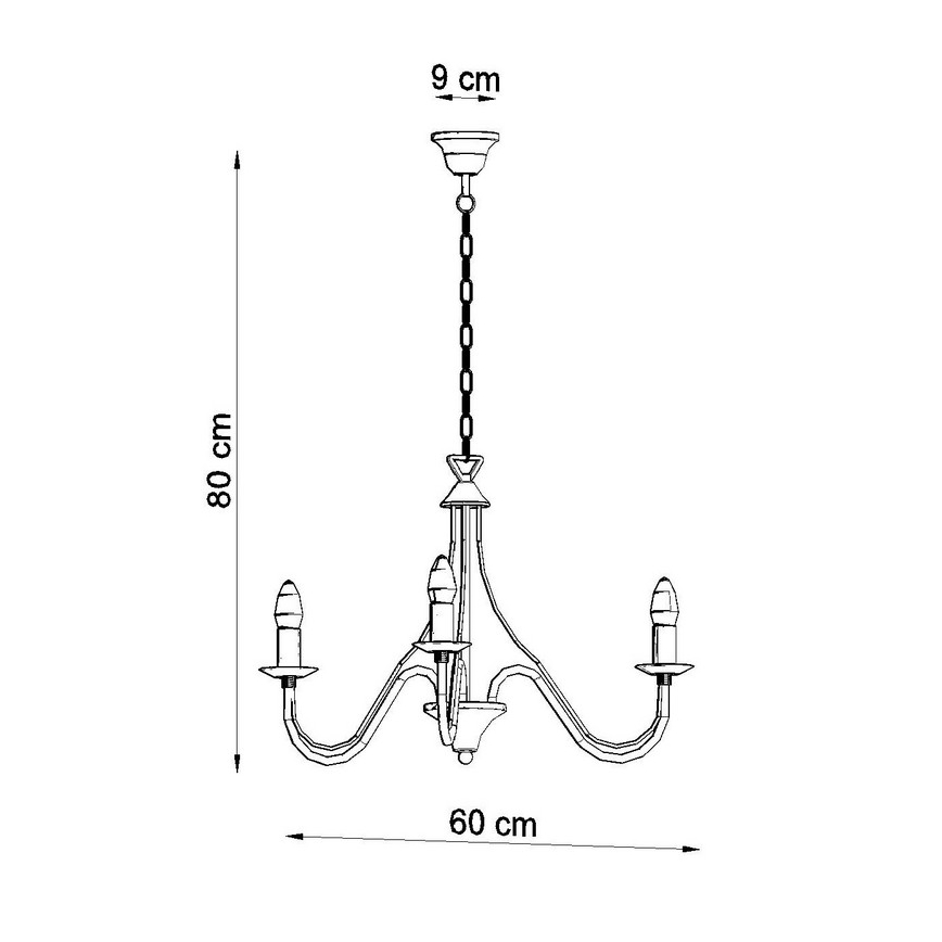 Luster na lancu MINERWA 3 3xE14/40W/230V bijela