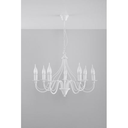 Luster na lancu MINERWA 7 7xE14/40W/230V bijela