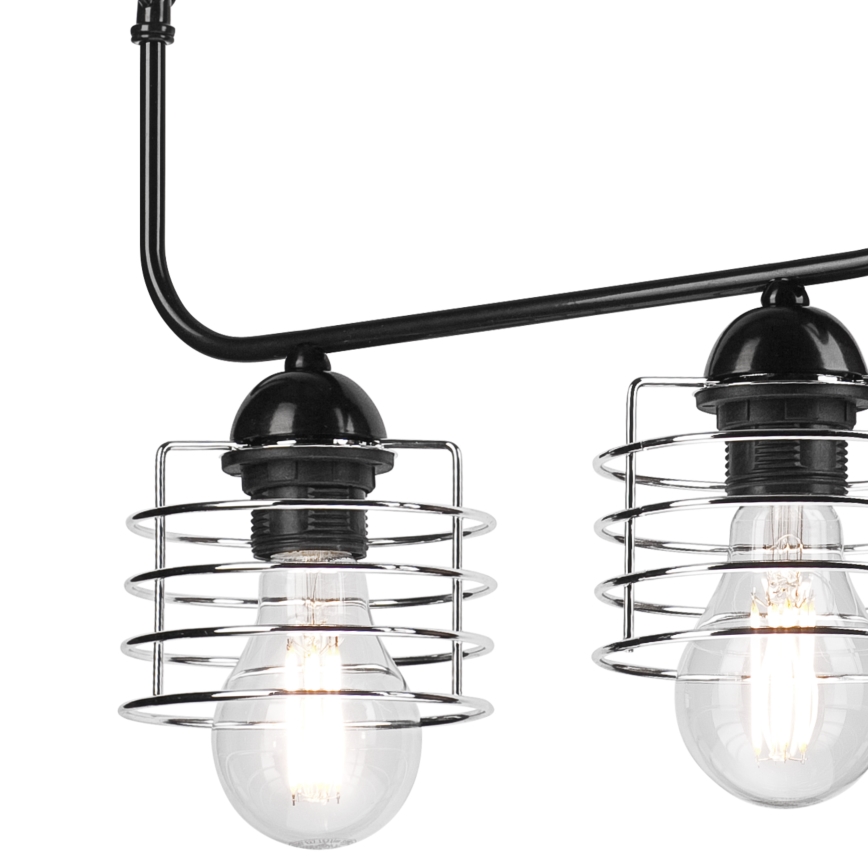 Luster na lancu MORGAN 2xE27/60W/230V crna/krom