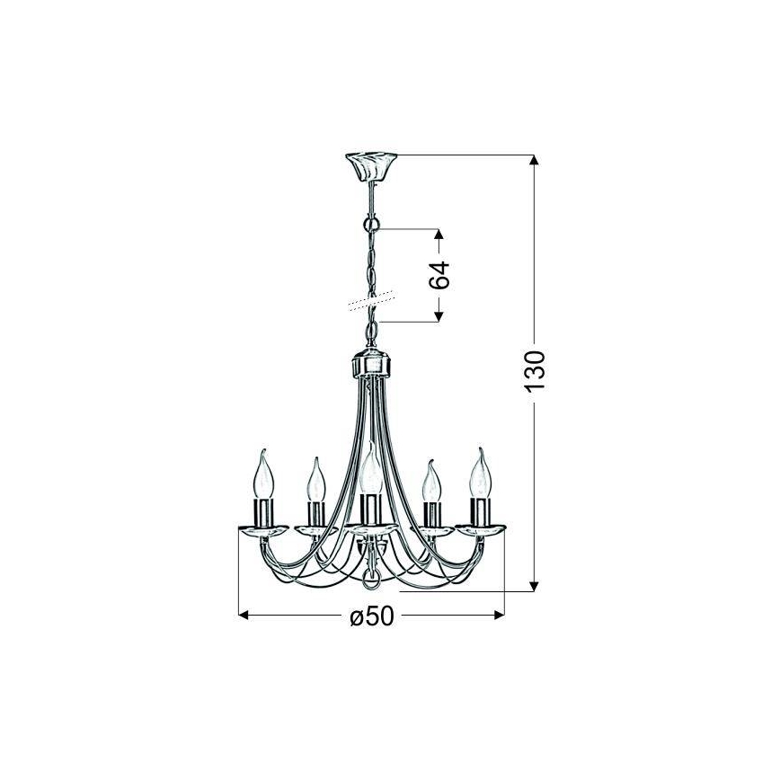 Luster na lancu MUZA 5xE14/40W/230V