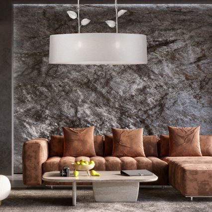 Luster na lancu NOEMI 2xE27/60W/230V srebrna/bijela patina