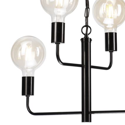 Luster na lancu ORLANDO 4xE27/60W/230V crna