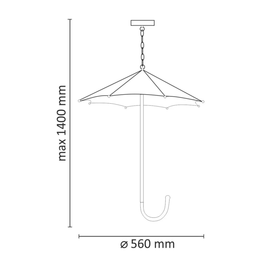Luster na lancu PARASOL 3xE27/20W/230V