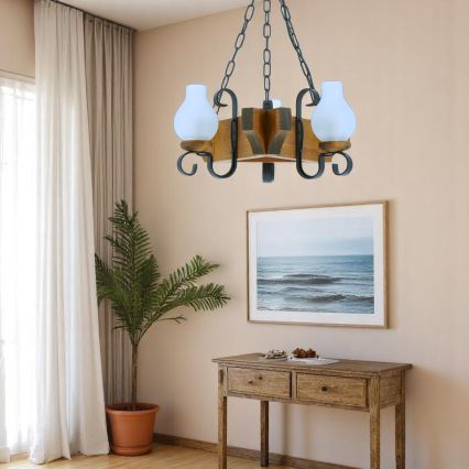 Luster na lancu QUEEN 3xE14/40W/230V bukva - FSC certificirano