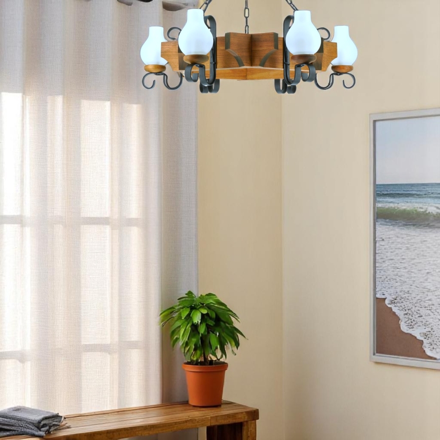 Luster na lancu QUEEN 6xE14/40W/230V bukva - FSC certificirano