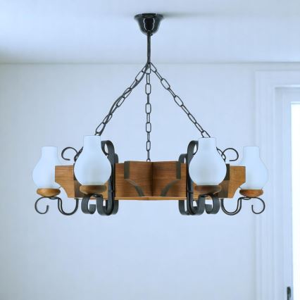 Luster na lancu QUEEN 6xE14/40W/230V bukva - FSC certificirano