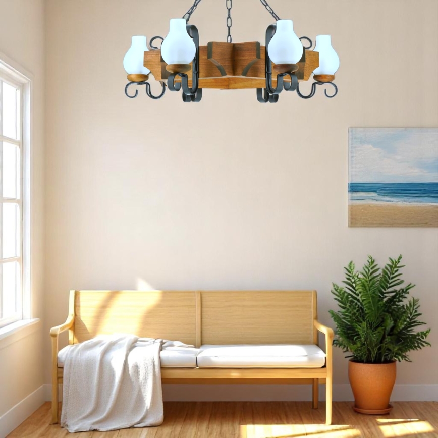 Luster na lancu QUEEN 6xE14/40W/230V bukva - FSC certificirano